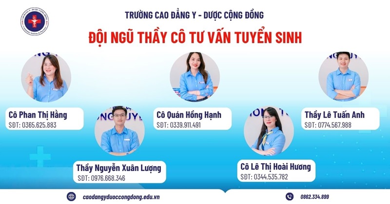 Đội ngũ tư vấn tuyển sinh Trường Cao đẳng Y - Dược Cộng đồng