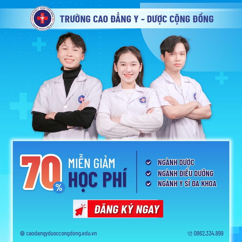 Trường Cao đẳng Y – Dược Cộng đồng áp dụng chính sách giảm 70% học phí cho ngành dược, điều dưỡng, y sĩ đa khoa