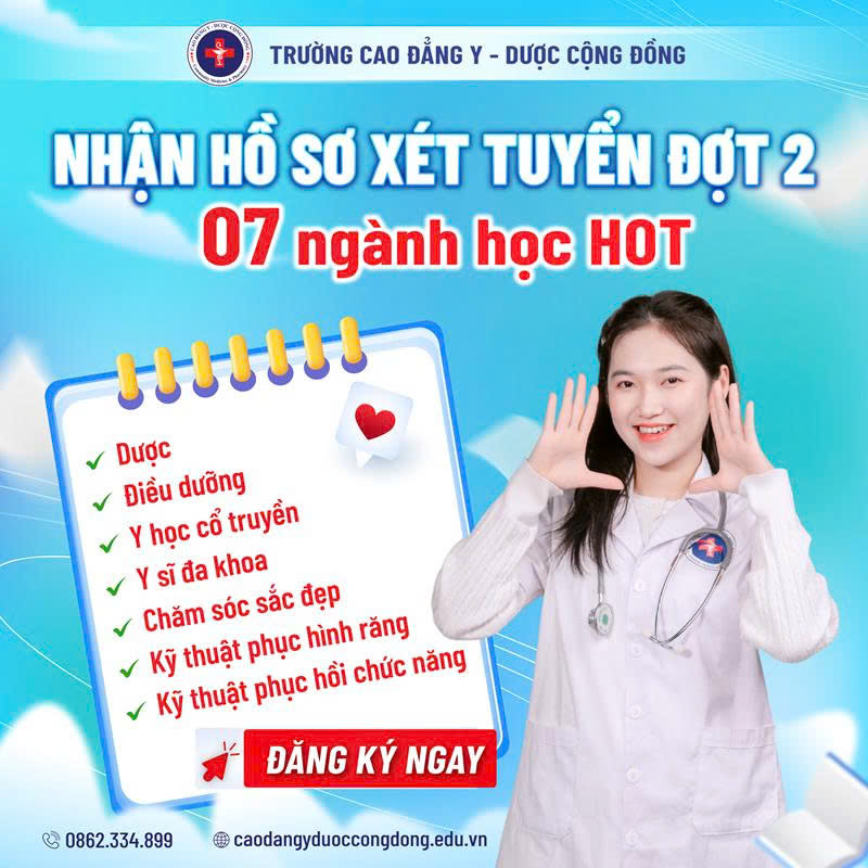 Trường Cao đẳng Y - Dược Cộng đồng thông báo tuyển sinh đợt 2 Trường Cao đẳng Y - Dược Cộng đồng thông báo tuyển sinh đợt 2