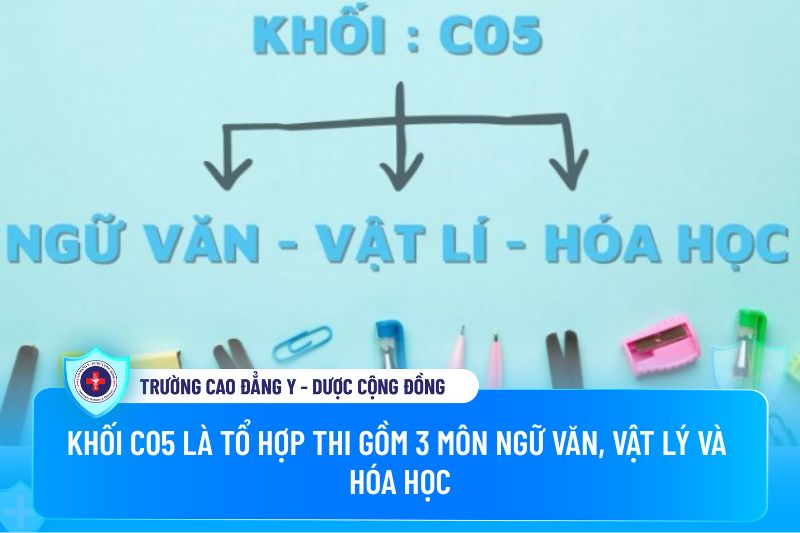 Khối C05 là tổ hợp gồm ba môn Ngữ văn, Vật lý và Hóa học