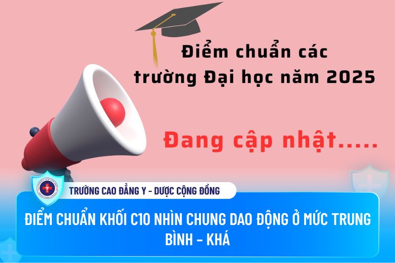 Điểm chuẩn tổ hợp C10 nhìn chung dao động ở mức trung bình - khá