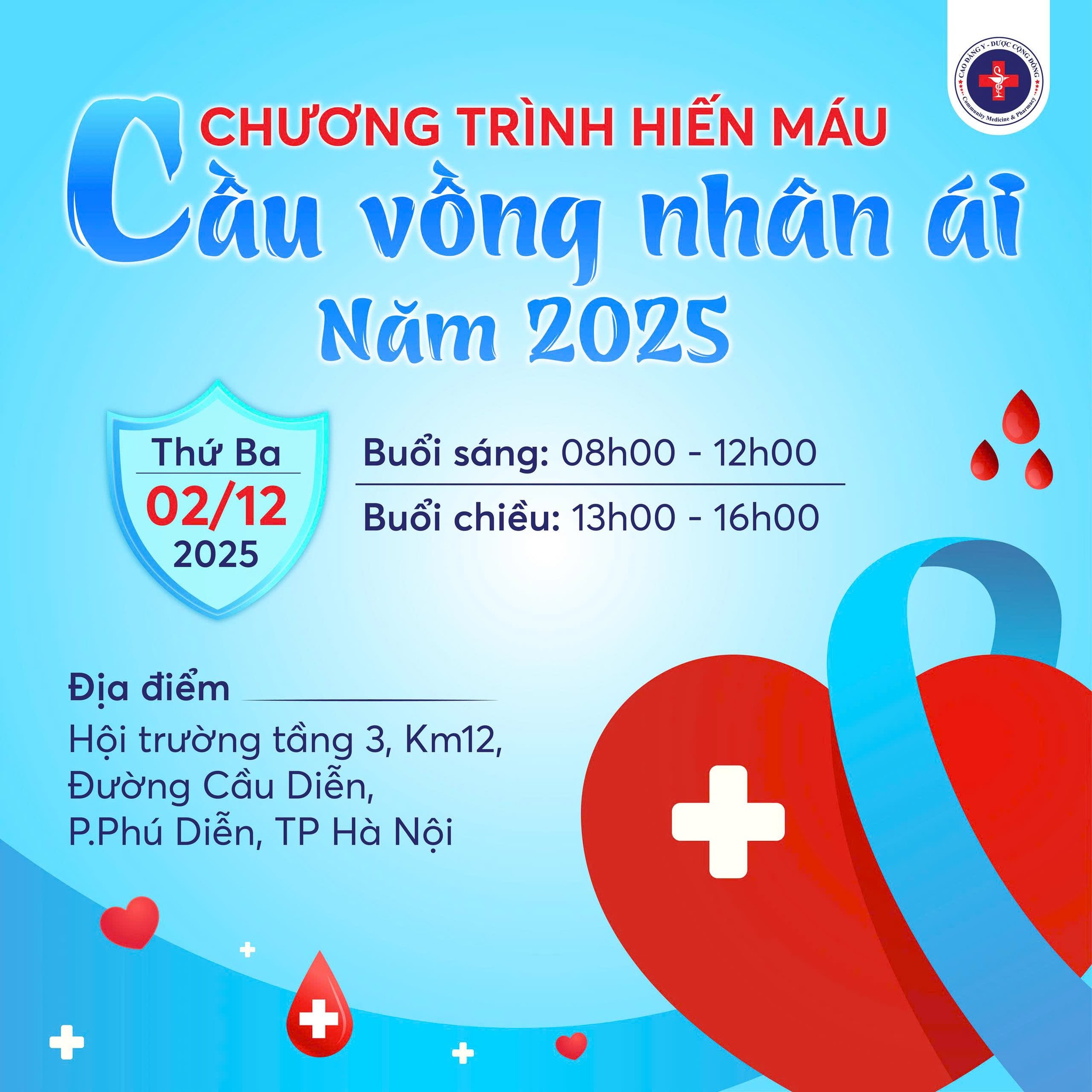 Thông báo tổ chức Ngày hội hiến máu tình nguyện “Cầu vồng nhân ái” năm 2025