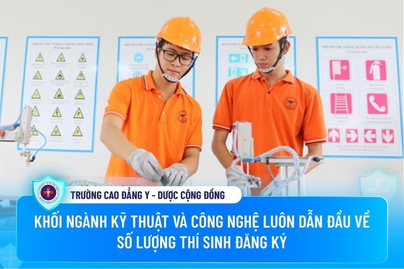 khối ngành Kỹ thuật và Công nghệ luôn dẫn đầu về số lượng thí sinh đăng ký